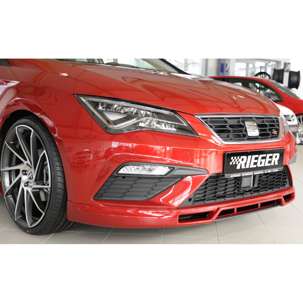Rieger spoiler pod přední nárazník pro Seat Leon FR 5F 3-dvéř. (sc), 5-dvéř., 5-dvéř. (ST/Combi) po faceliftu, r.v. 01/17-, plast ABS bez povrchové úpravy
