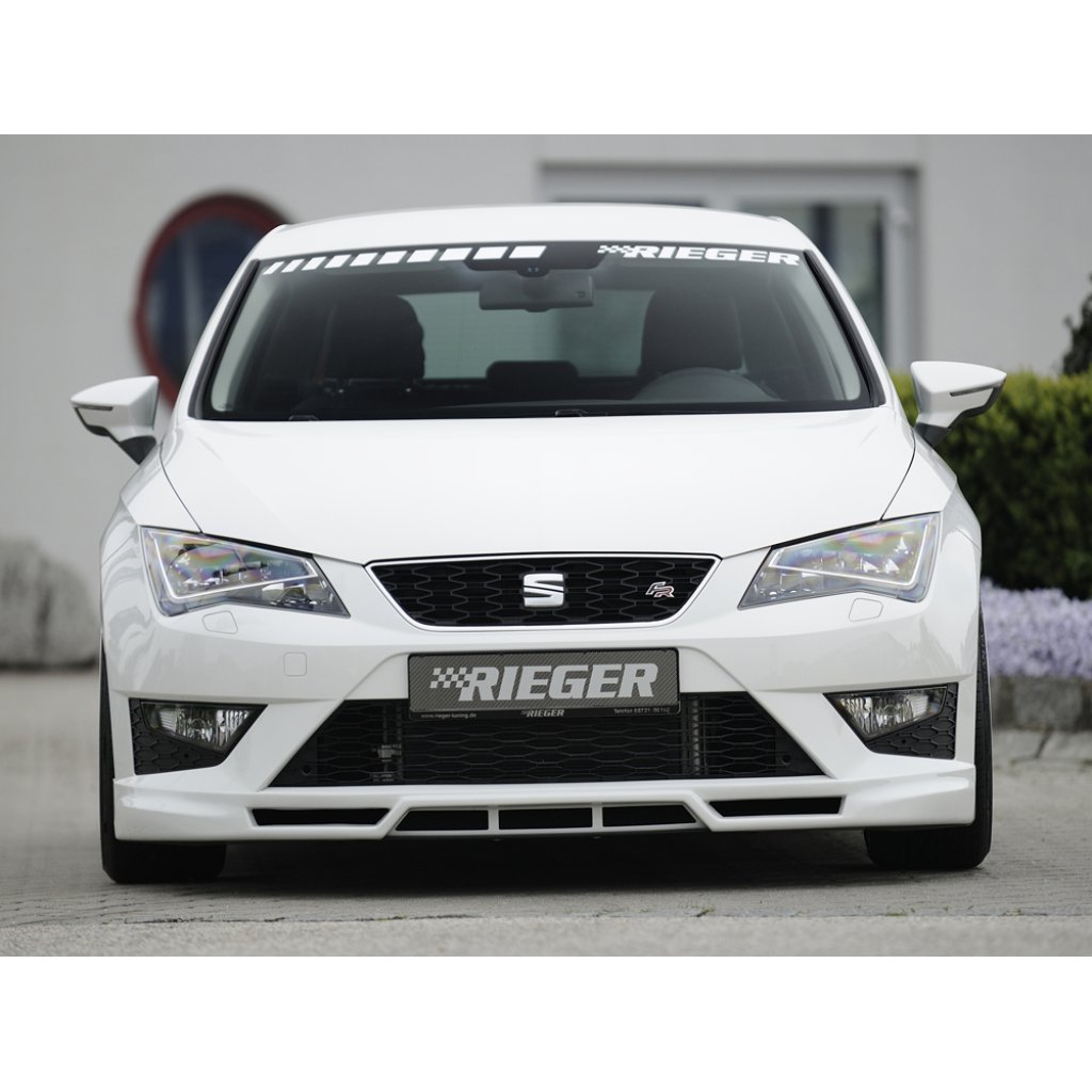 Rieger spoiler pod přední nárazník pro Seat Leon FR 5F 3-dvéř. (sc), 5-dvéř., 5-dvéř. (ST/Combi) před faceliftem, r.v. 01/13-12/16, plast ABS bez povrchové úpravy