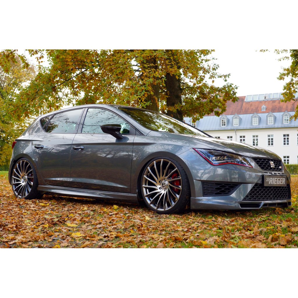 Rieger spoiler pod přední nárazník pro Seat Leon FR 5F 3-dvéř. (sc), 5-dvéř., 5-dvéř. (ST/Combi) před faceliftem, r.v. 01/13-12/16, plast ABS bez povrchové úpravy