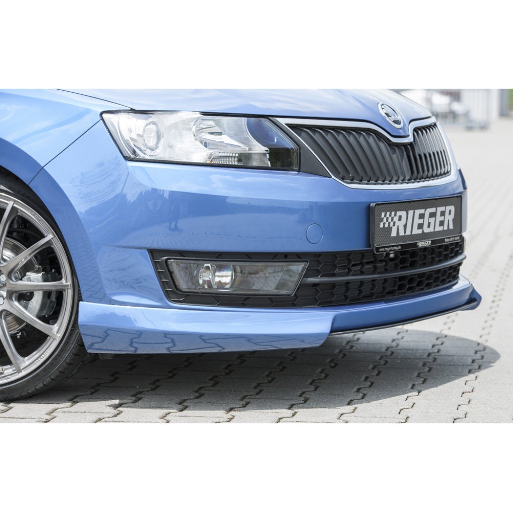 Rieger spoiler pod přední nárazník pro Škoda Rapid NH notchback, spaceback vč. faceliftu, r.v. 05/17-, 07/12-04/17, plast ABS bez povrchové úpravy
