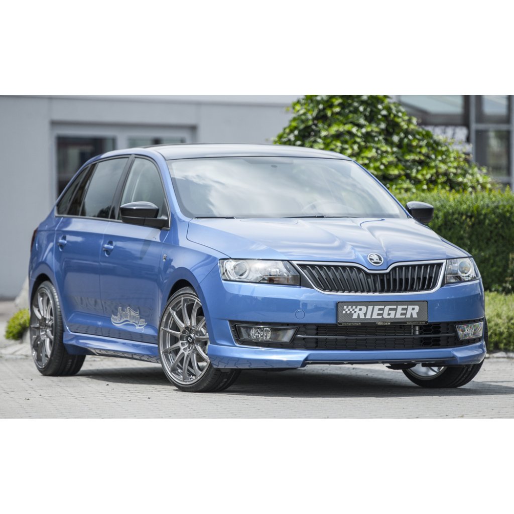 Rieger spoiler pod přední nárazník pro Škoda Rapid NH notchback, spaceback vč. faceliftu, r.v. 05/17-, 07/12-04/17, plast ABS bez povrchové úpravy