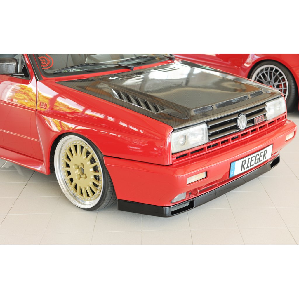 Rieger spoiler pod přední nárazník pro Volkswagen Golf 2 Rallye Golf 19E-299, r.v. 89-91, plast ABS lakovaný do černé lesklé barvy