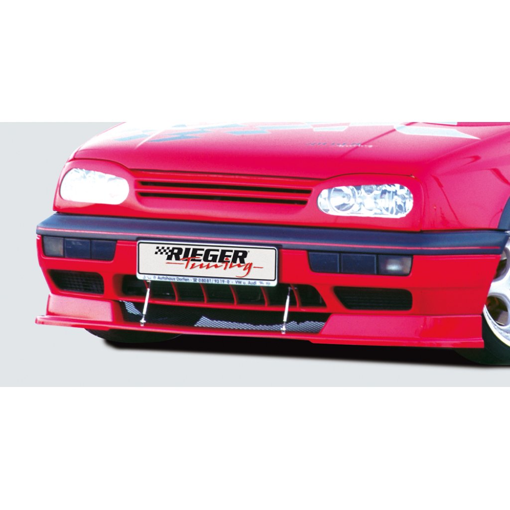 Rieger spoiler pod přední nárazník pro Volkswagen Golf 3 3-dvéř., 5-dvéř., kabriolet, plast ABS bez povrchové úpravy, s integrovanou lipou