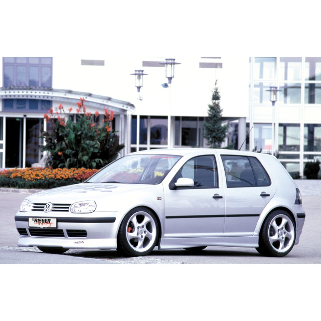 Rieger spoiler pod přední nárazník pro Volkswagen Golf 4 1J 3-dvéř., 5-dvéř., combi, r.v. 10/97-03, plast ABS bez povrchové úpravy