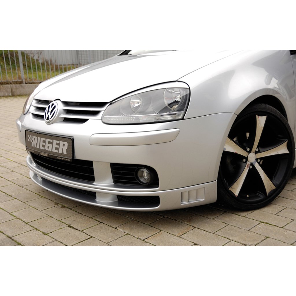Rieger spoiler pod přední nárazník pro Volkswagen Golf 5 1K 3-dvéř., 5-dvéř., plast ABS bez povrchové úpravy, mimo GTI, s žebrováním