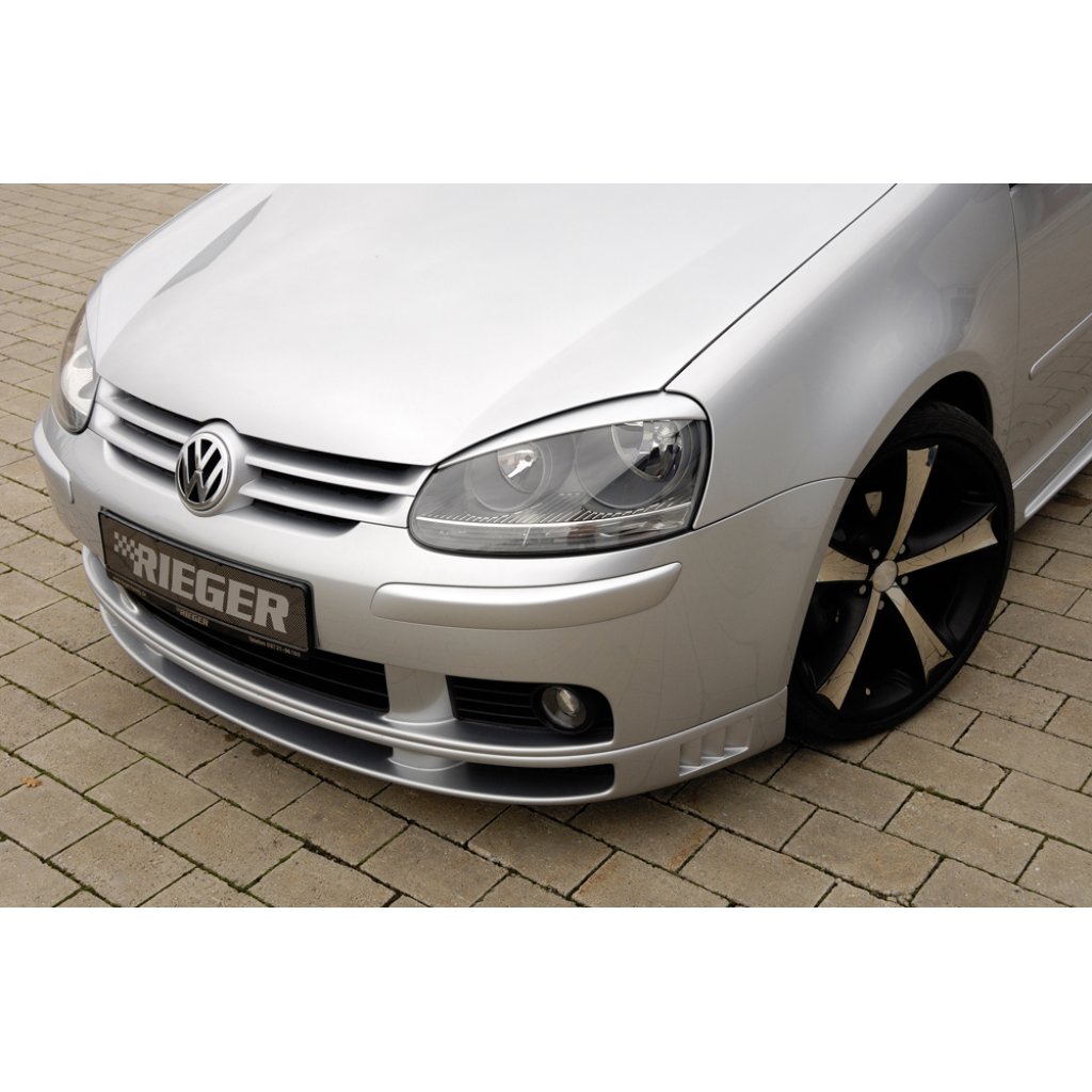 Rieger spoiler pod přední nárazník pro Volkswagen Golf 5 1K 3-dvéř., 5-dvéř., plast ABS bez povrchové úpravy, mimo GTI, s žebrováním