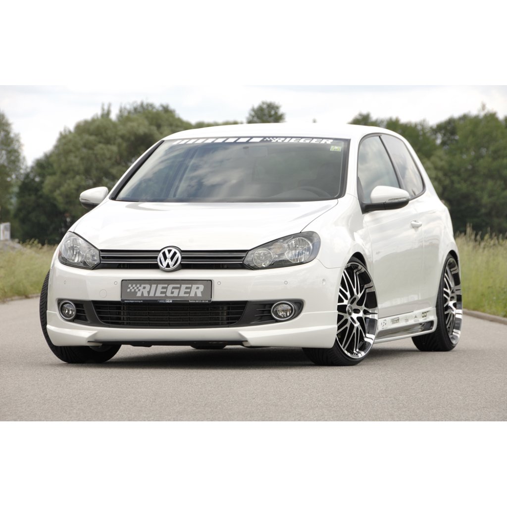 Rieger spoiler pod přední nárazník pro Volkswagen Golf 6 3-dvéř., 5-dvéř., kabriolet, plast ABS bez povrchové úpravy, bez žebrování