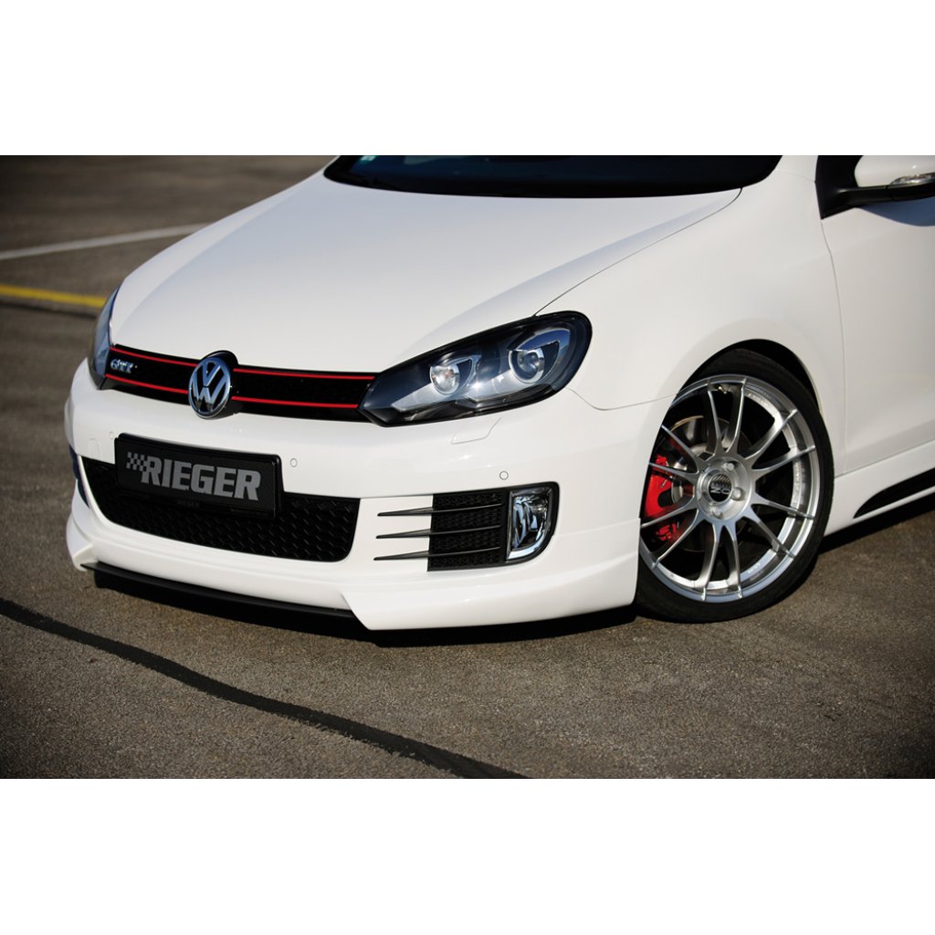 Rieger spoiler pod přední nárazník pro Volkswagen Golf 6 GTD, GTI 3-dvéř., 5-dvéř., kabriolet, plast ABS bez povrchové úpravy, bez žebrování