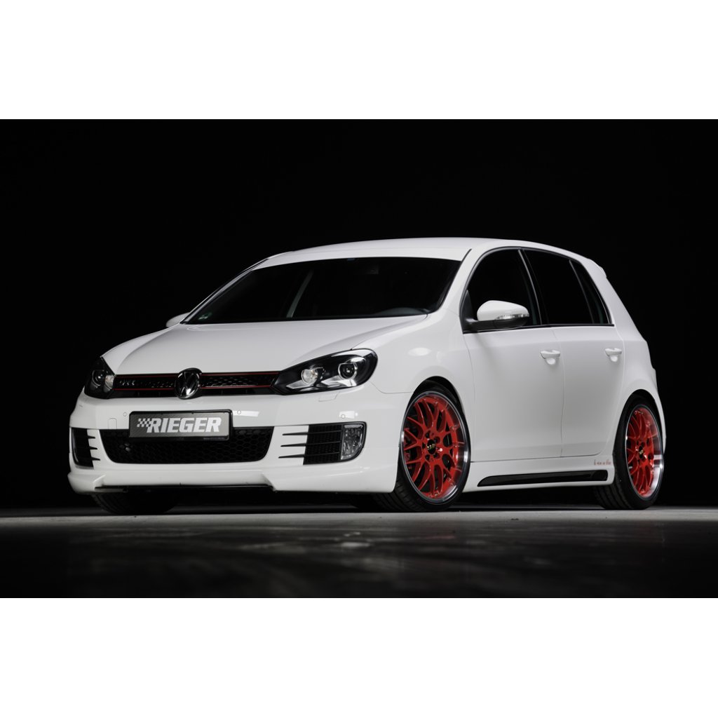 Rieger spoiler pod přední nárazník pro Volkswagen Golf 6 GTD, GTI 3-dvéř., 5-dvéř., kabriolet, plast ABS bez povrchové úpravy, bez žebrování