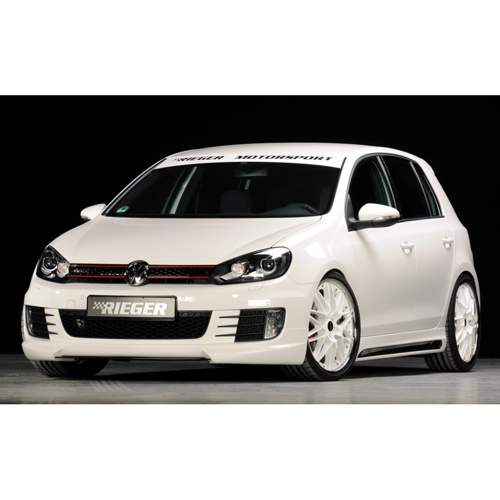 Rieger spoiler pod přední nárazník pro Volkswagen Golf 6 GTD, GTI 3-dvéř., 5-dvéř., kabriolet, plast ABS bez povrchové úpravy, bez žebrování