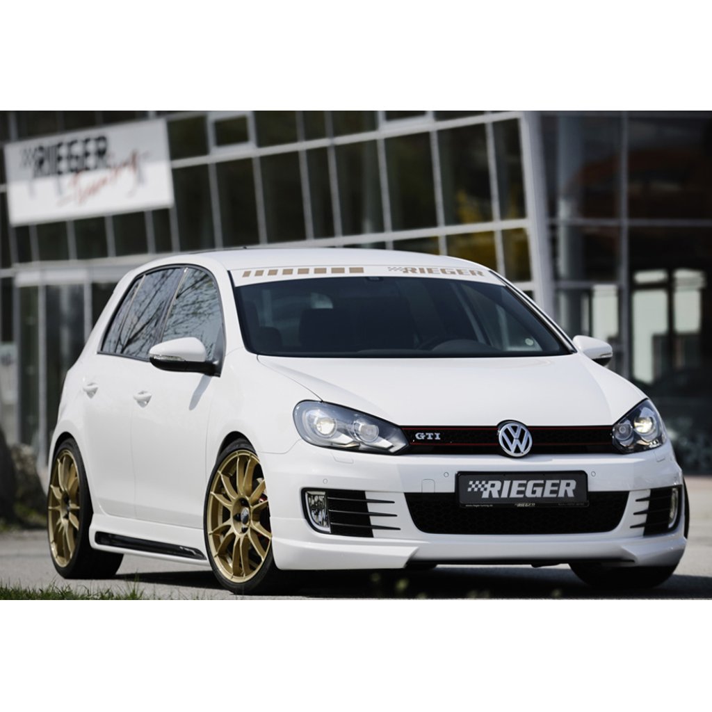 Rieger spoiler pod přední nárazník pro Volkswagen Golf 6 GTD, GTI 3-dvéř., 5-dvéř., kabriolet, plast ABS bez povrchové úpravy, bez žebrování