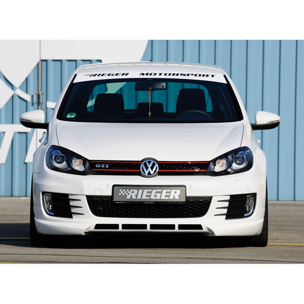 Rieger spoiler pod přední nárazník pro Volkswagen Golf 6 GTD, GTI 3-dvéř., 5-dvéř., kabriolet, plast ABS bez povrchové úpravy, s žebrováním