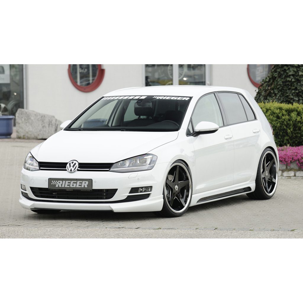 Rieger spoiler pod přední nárazník pro Volkswagen Golf 7 3-dvéř., 5-dvéř. před faceliftem, r.v. 10/12-12/16, plast ABS bez povrchové úpravy, bez žebrování