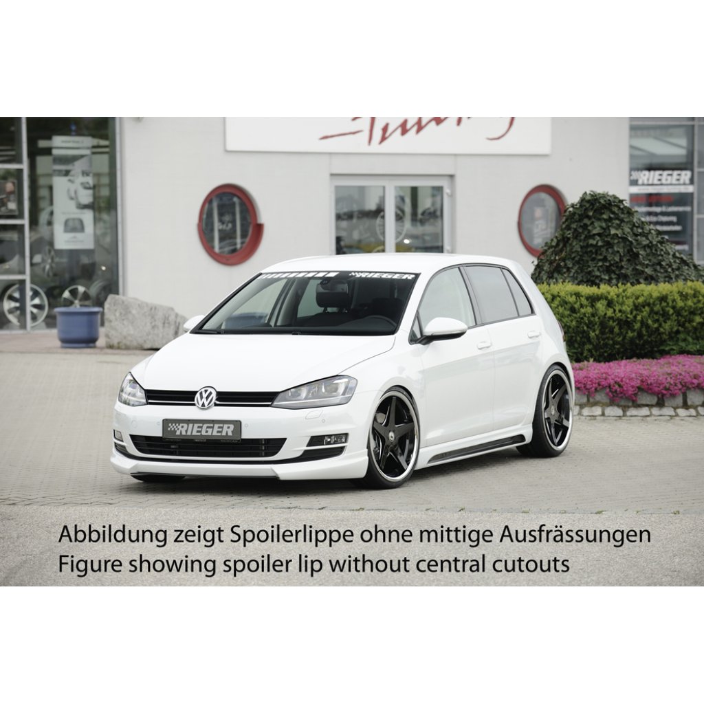 Rieger spoiler pod přední nárazník pro Volkswagen Golf 7 3-dvéř., 5-dvéř. před faceliftem, r.v. 10/12-12/16, plast ABS bez povrchové úpravy, s žebrováním