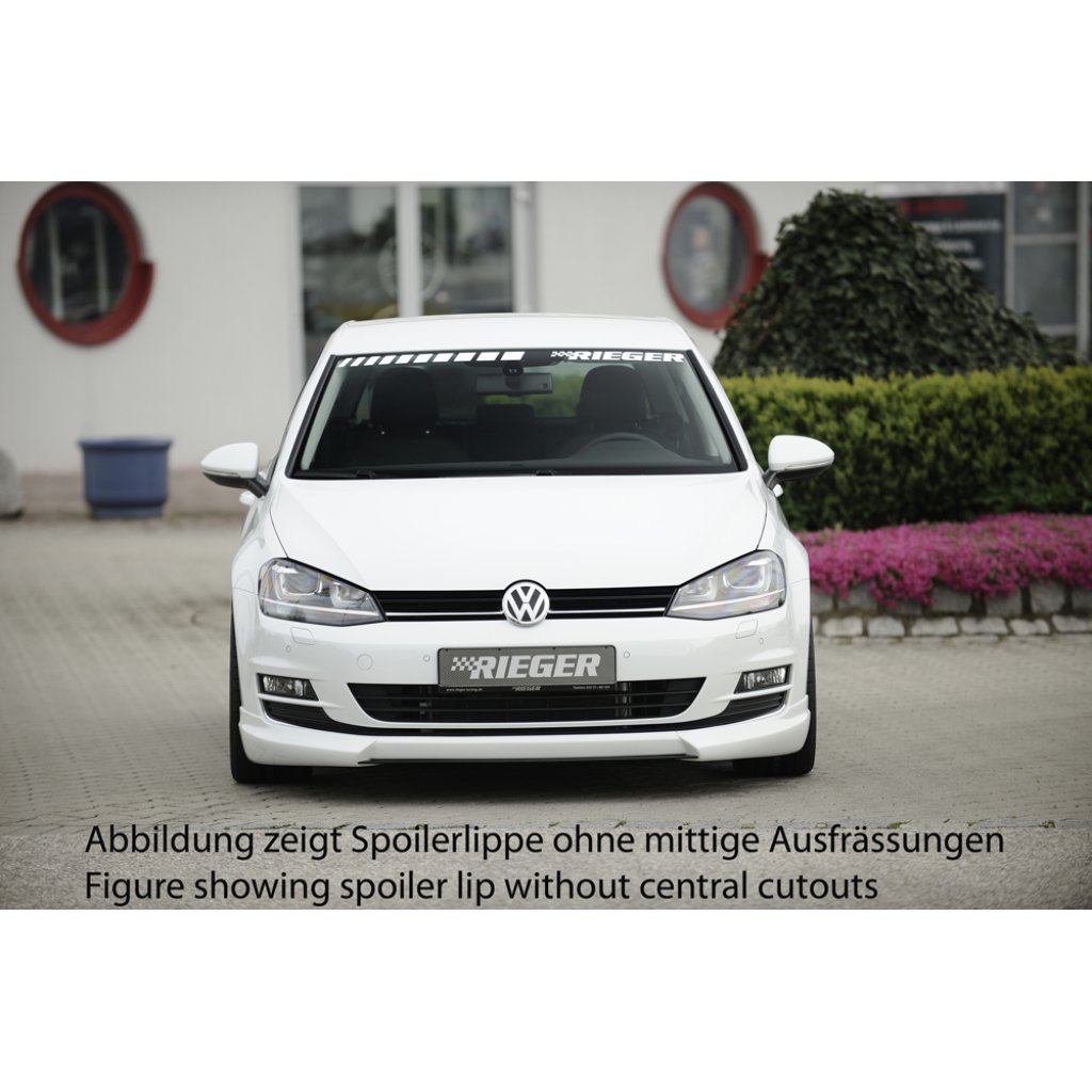 Rieger spoiler pod přední nárazník pro Volkswagen Golf 7 3-dvéř., 5-dvéř. před faceliftem, r.v. 10/12-12/16, plast ABS bez povrchové úpravy, s žebrováním