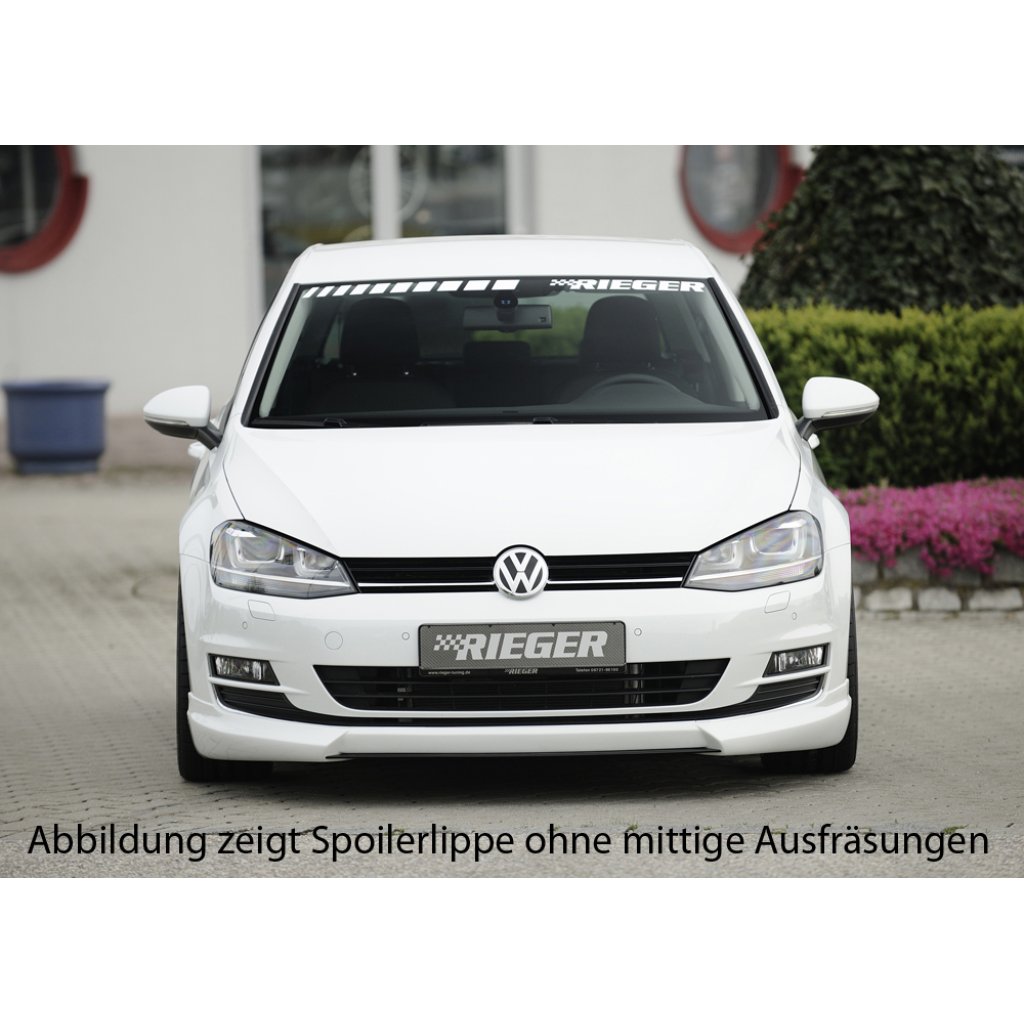 Rieger spoiler pod přední nárazník pro Volkswagen Golf 7 3-dvéř., 5-dvéř. před faceliftem, r.v. 10/12-12/16, plast ABS bez povrchové úpravy, s žebrováním