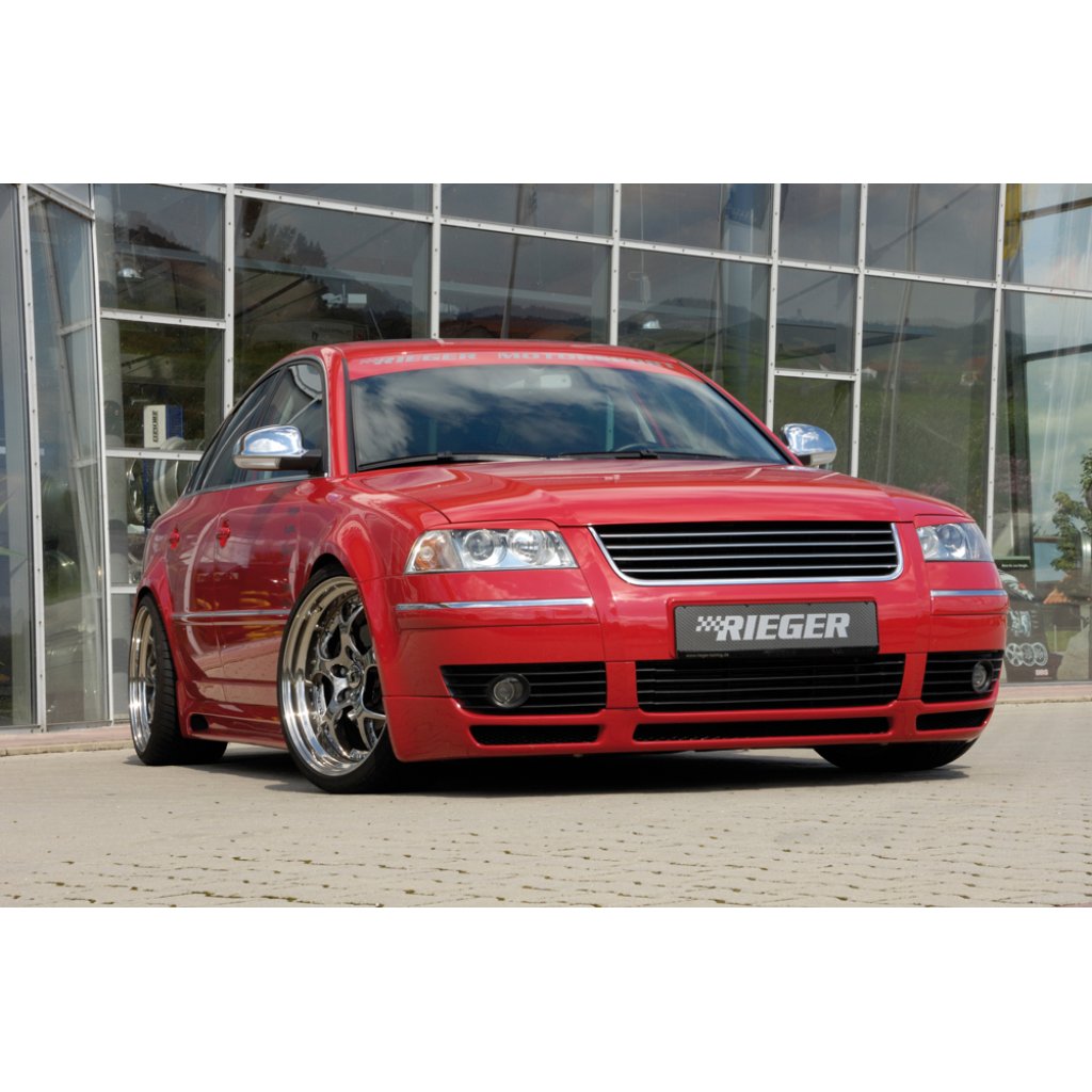 Rieger spoiler pod přední nárazník pro Volkswagen Passat 3BG combi, sedan, plast ABS bez povrchové úpravy, s 2 turbo nádechy - pro V6 Diesel