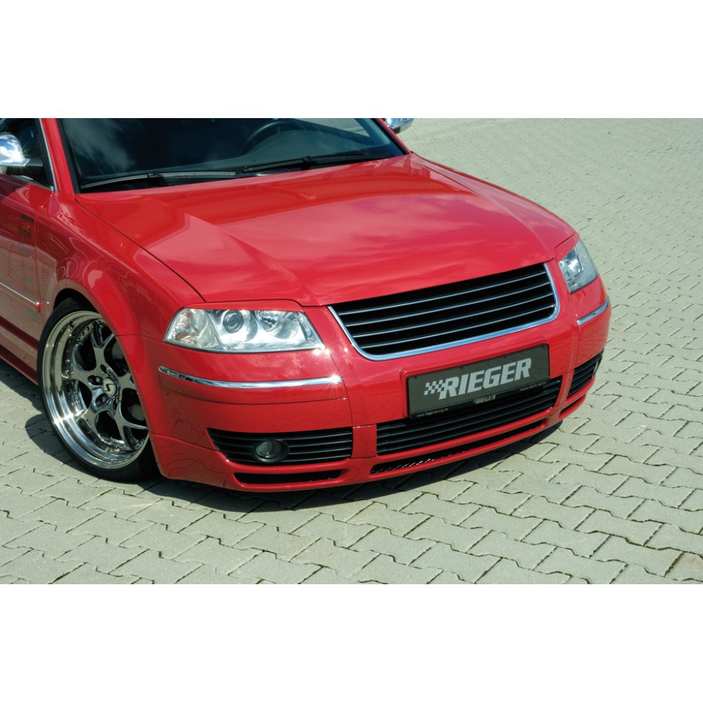 Rieger spoiler pod přední nárazník pro Volkswagen Passat 3BG combi, sedan, plast ABS bez povrchové úpravy, s 2 turbo nádechy - pro V6 Diesel