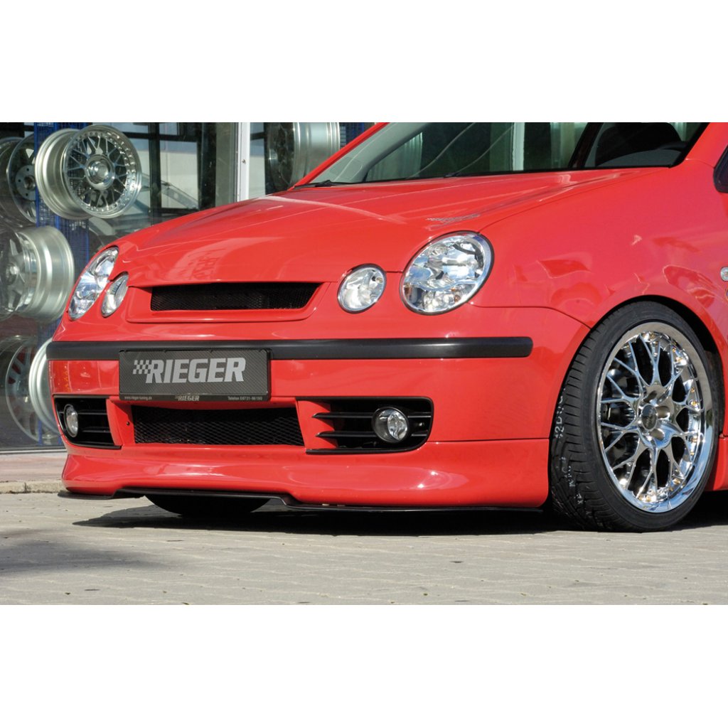 Rieger spoiler pod přední nárazník pro Volkswagen Polo 5 9N 3-dvéř., 5-dvéř., r.v. 10/01-03, plast ABS bez povrchové úpravy