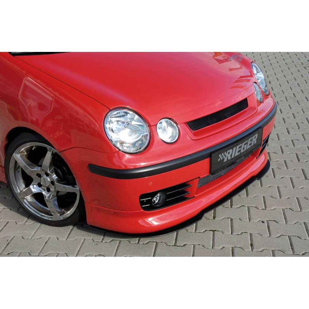 Rieger spoiler pod přední nárazník pro Volkswagen Polo 5 9N 3-dvéř., 5-dvéř., r.v. 10/01-03, plast ABS bez povrchové úpravy