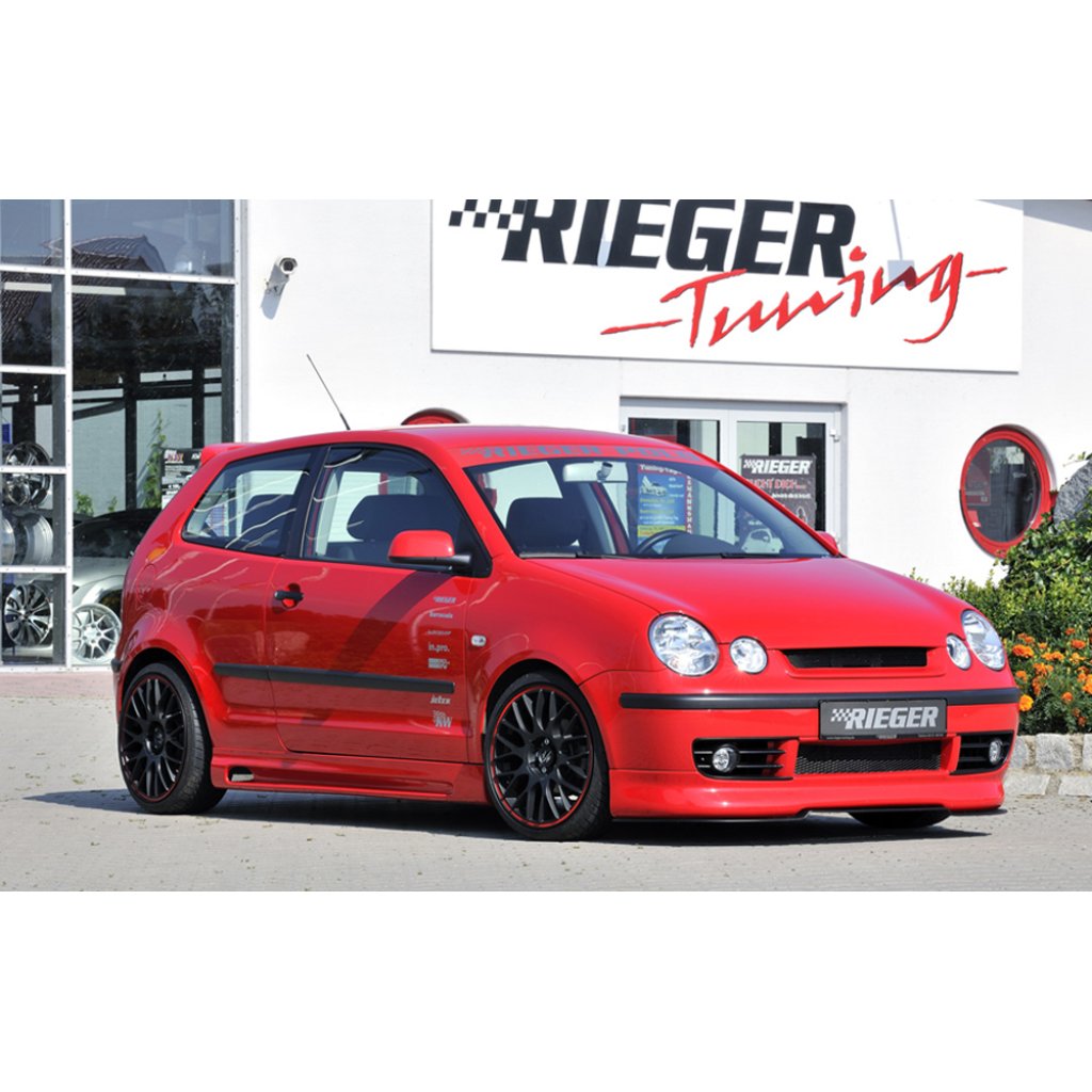 Rieger spoiler pod přední nárazník pro Volkswagen Polo 5 9N 3-dvéř., 5-dvéř., r.v. 10/01-03, plast ABS bez povrchové úpravy
