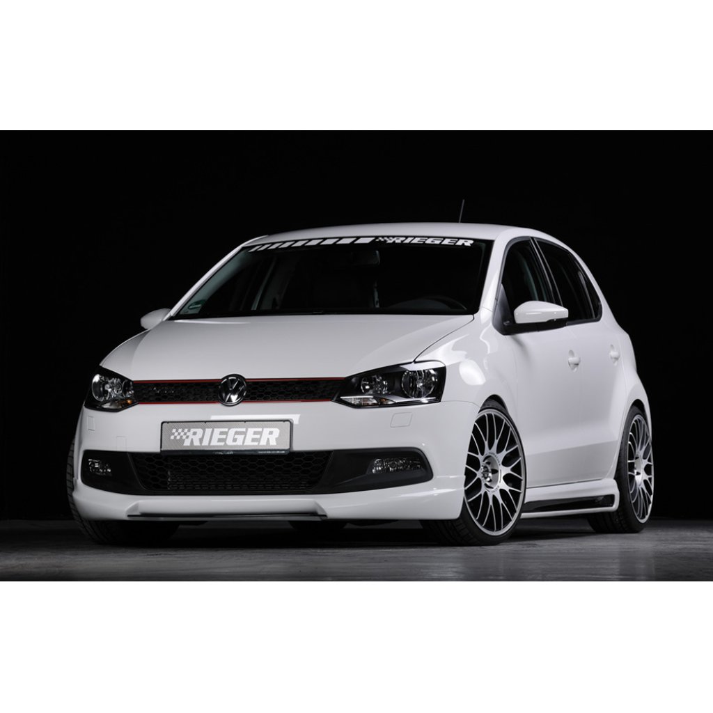 Rieger spoiler pod přední nárazník pro Volkswagen Polo 6 GTI 3-dvéř., 5-dvéř. před faceliftem, r.v. 05/10-01/14, plast ABS bez povrchové úpravy, bez žebrování