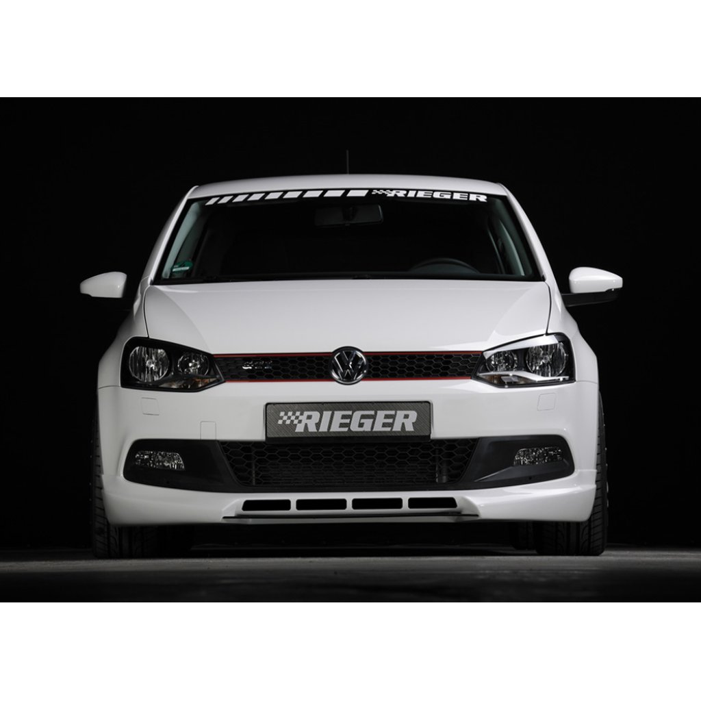 Rieger spoiler pod přední nárazník pro Volkswagen Polo 6 GTI 3-dvéř., 5-dvéř. před faceliftem, r.v. 05/10-01/14, plast ABS bez povrchové úpravy, s žebrováním