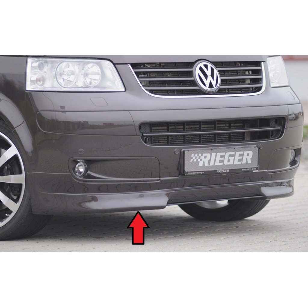 Rieger spoiler pod přední nárazník pro Volkswagen T5 bus před faceliftem, r.v. 04/03-08/09, plast ABS bez povrchové úpravy