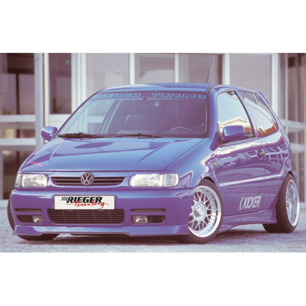 Rieger spoiler pod přední nárazník RT 01 pro Volkswagen Polo 4 6N 3-dvéř., 5-dvéř., r.v. 10/94-01, plast ABS bez povrchové úpravy, se Styling paketem