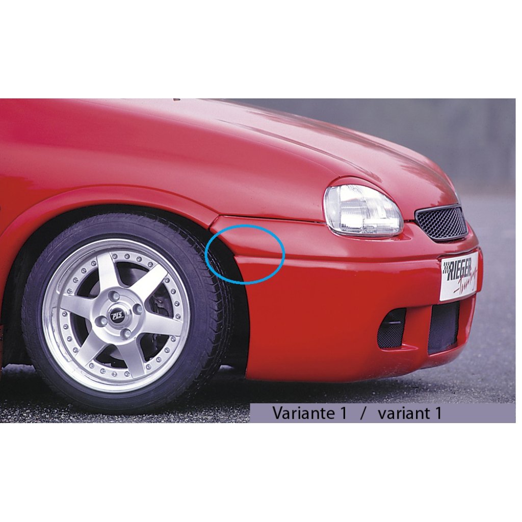 Rieger spoiler pod přední nárazník (varianta 3) pro Opel Corsa B 3-dvéř. (do r.v. 97), r.v. 02/93-09/96, plast ABS bez povrchové úpravy