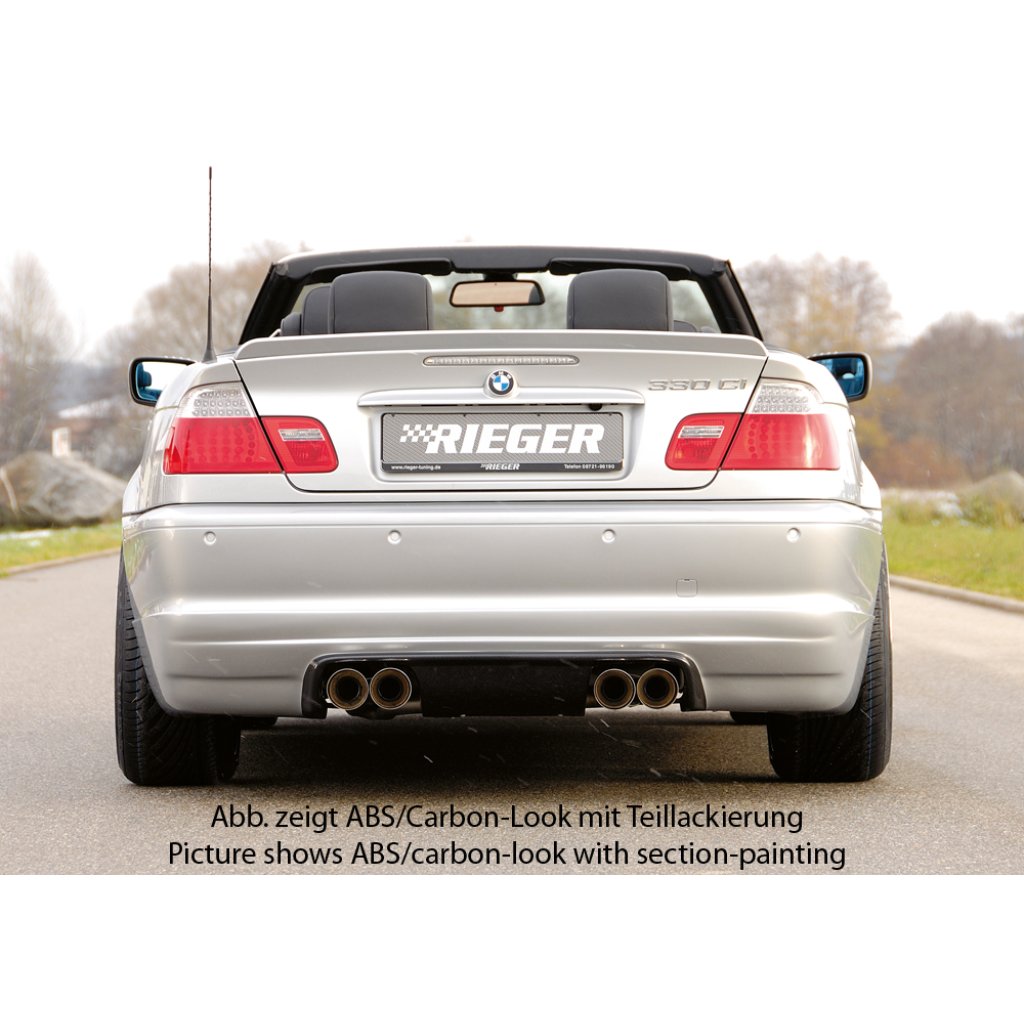Rieger spoiler pod zadní nárazník M3-Look pro BMW řada 3 E46 kabriolet, kupé vč. faceliftu r.v. 02/02-, 02/98-12/01, plast ABS bez povrchové úpravy