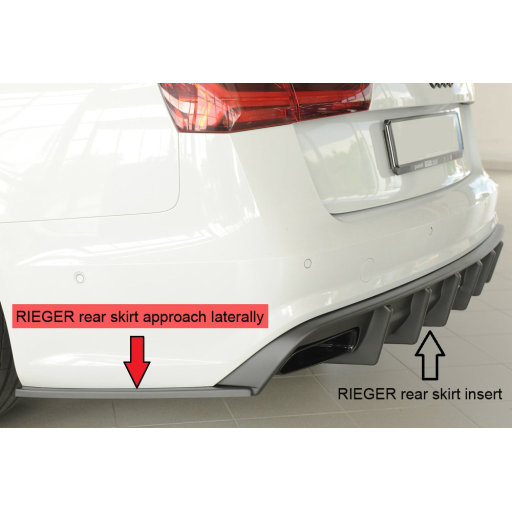 Rieger spoiler pod zadní nárazník na levé straně pro Audi A6 S6 4G, C7 sedan r.v. 09/14-, plast ABS bez povrchové úpravy