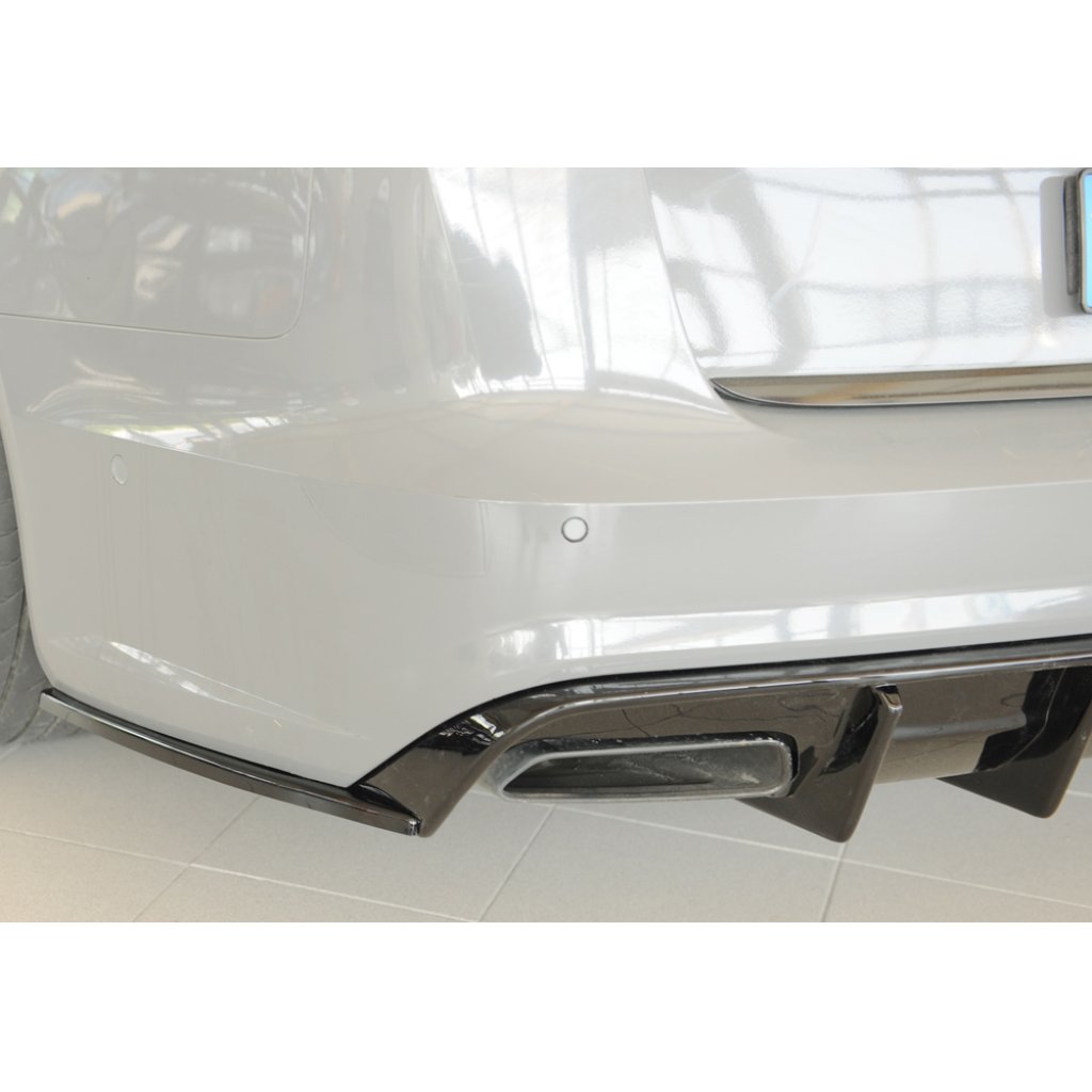 Rieger spoiler pod zadní nárazník na levé straně pro Audi A6 S6 4G, C7 sedan r.v. 09/14-, plast ABS lakovaný do černé lesklé barvy