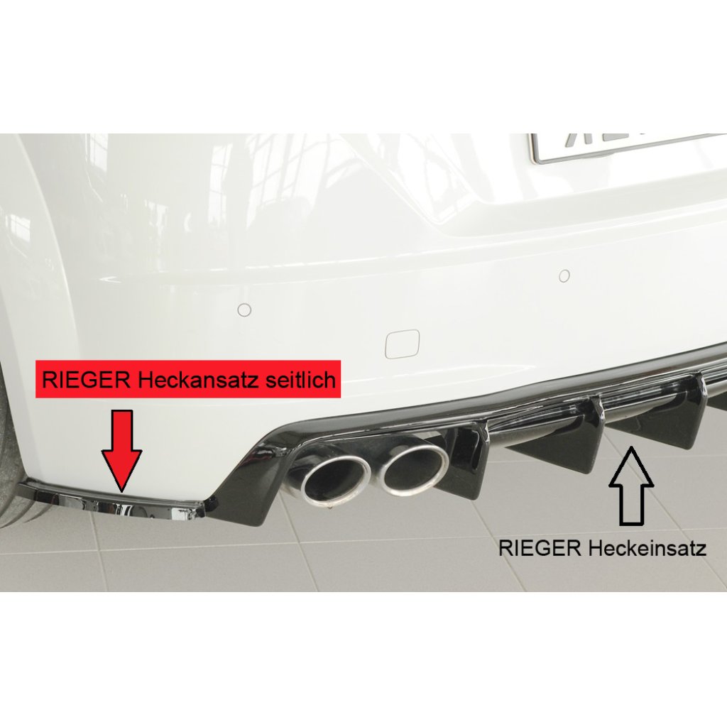 Rieger spoiler pod zadní nárazník na levé straně pro Audi TT 8J-FV, 8S roadster r.v. 09/18-, plast ABS lakovaný do černé lesklé barvy