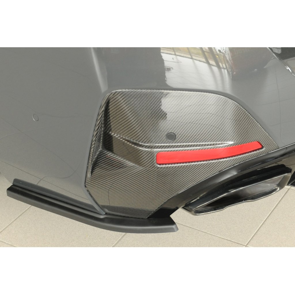 Rieger spoiler pod zadní nárazník na levé straně pro BMW i4 G26 G4C gran coupe (5-dvéř.) r.v. 11/21-, plast ABS bez povrchové úpravy