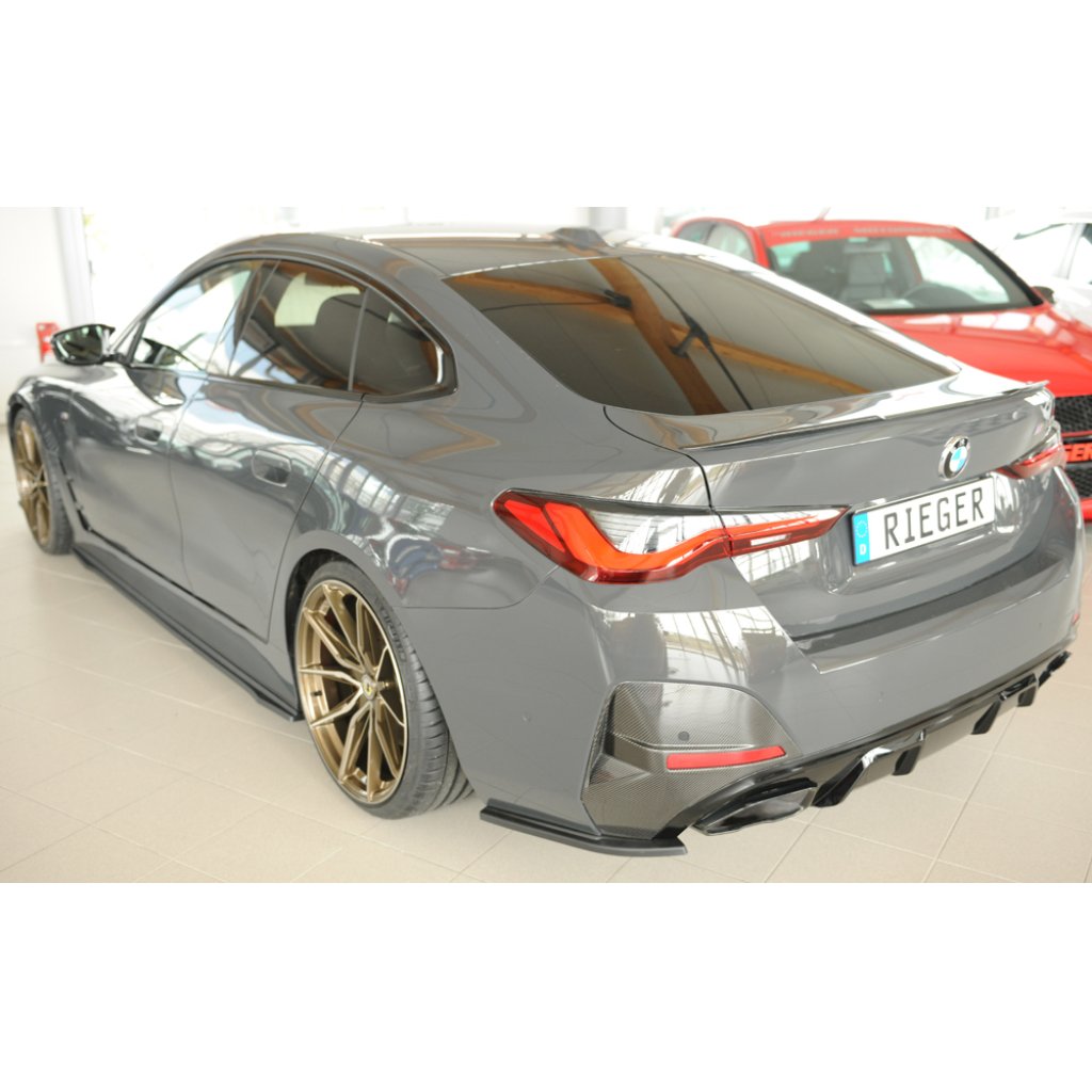 Rieger spoiler pod zadní nárazník na levé straně pro BMW i4 G26 G4C gran coupe (5-dvéř.) r.v. 11/21-, plast ABS bez povrchové úpravy
