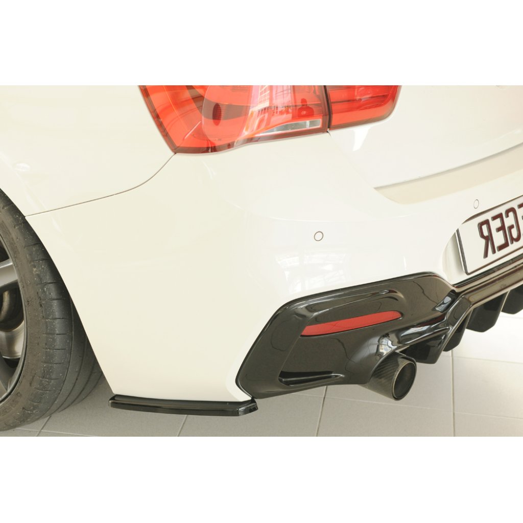 Rieger spoiler pod zadní nárazník na levé straně pro BMW řada 1 F21 sedan / 2-dvéř. r.v. 05/2015-, plast ABS lakovaný do černé lesklé barvy