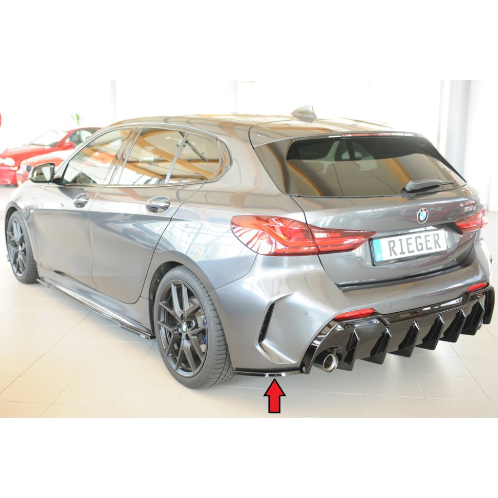 Rieger spoiler pod zadní nárazník na levé straně pro BMW řada 1 F40 hatchback / 4-dr. r.v. 07/19-, plast ABS bez povrchové úpravy