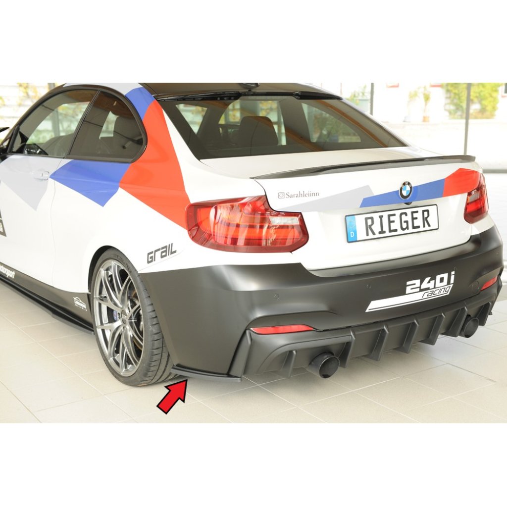 Rieger spoiler pod zadní nárazník na levé straně pro BMW řada 2 F23 kabriolet r.v. 07/17-, plast ABS bez povrchové úpravy