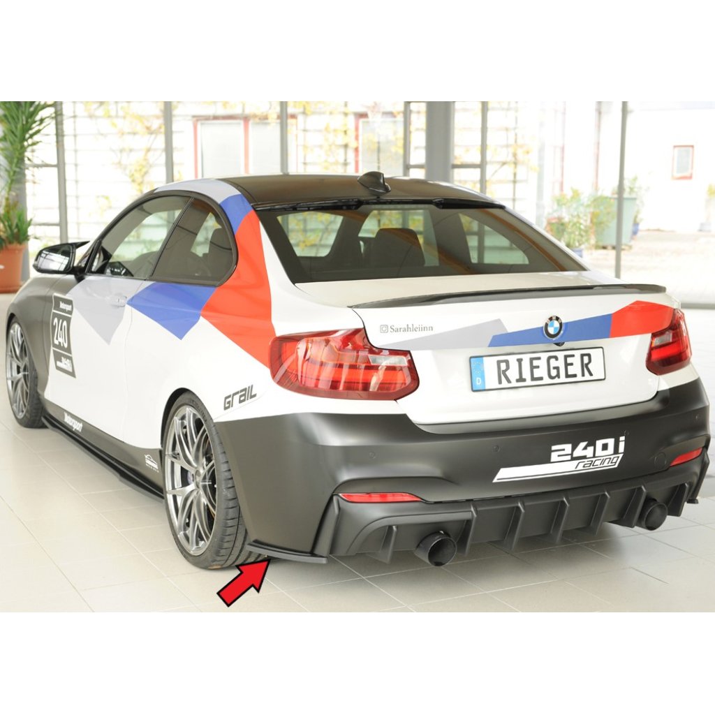 Rieger spoiler pod zadní nárazník na levé straně pro BMW řada 2 F23 kabriolet r.v. 07/17-, plast ABS bez povrchové úpravy