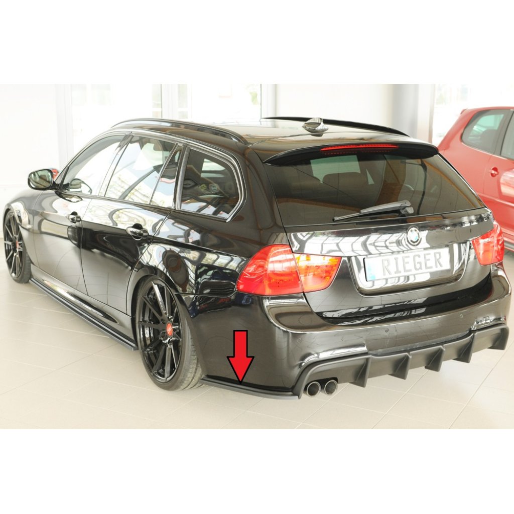 Rieger spoiler pod zadní nárazník na levé straně pro BMW řada 3 E91 touring r.v. 09/08-, plast ABS bez povrchové úpravy