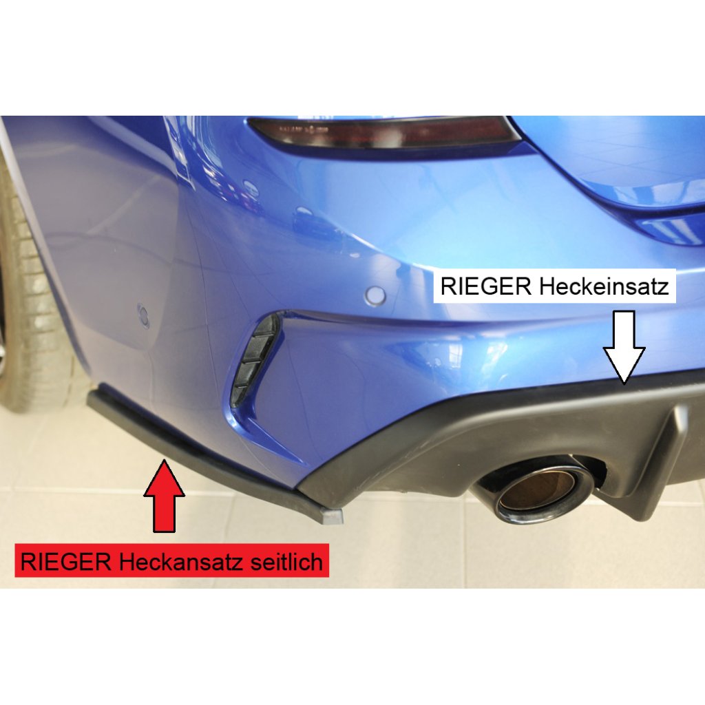 Rieger spoiler pod zadní nárazník na levé straně pro BMW řada 3 G20 sedan r.v. 03/19-, plast ABS bez povrchové úpravy