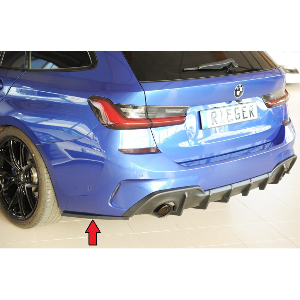 Rieger spoiler pod zadní nárazník na levé straně pro BMW řada 3 G20 sedan r.v. 03/19-, plast ABS bez povrchové úpravy