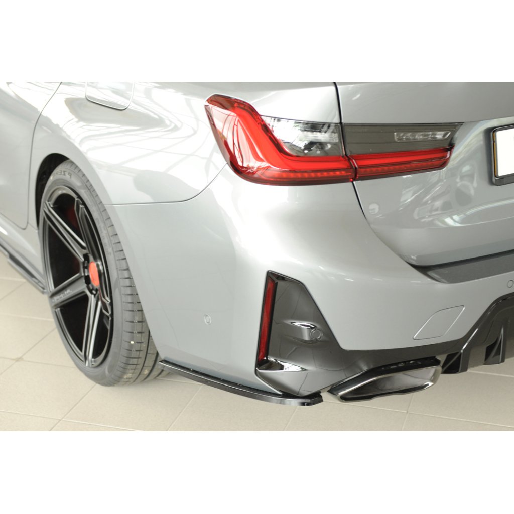 Rieger spoiler pod zadní nárazník na levé straně pro BMW řada 3 G21 touring r.v. 07/22-, plast ABS lakovaný do černé lesklé barvy