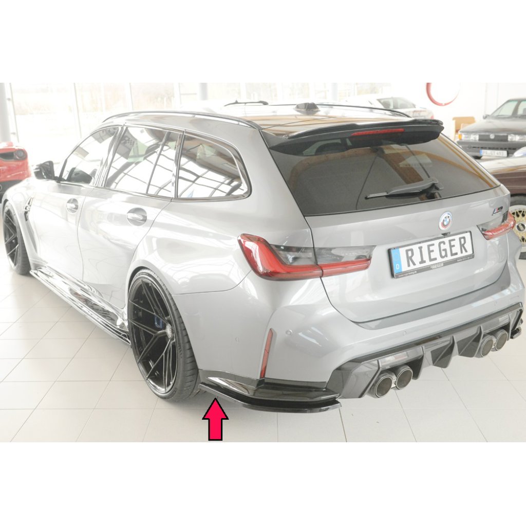 Rieger spoiler pod zadní nárazník na levé straně pro BMW Řada 3 G80 M3 CS G34MKS sedan r.v. 01/23-, plast ABS bez povrchové úpravy