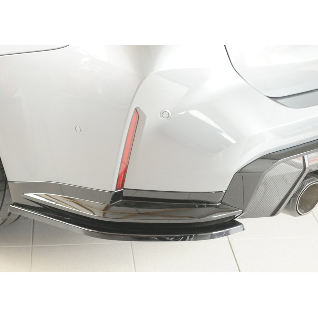 Rieger spoiler pod zadní nárazník na levé straně pro BMW Řada 3 G80 M3 CS G34MKS sedan r.v. 01/23-, plast ABS lakovaný do černé lesklé barvy