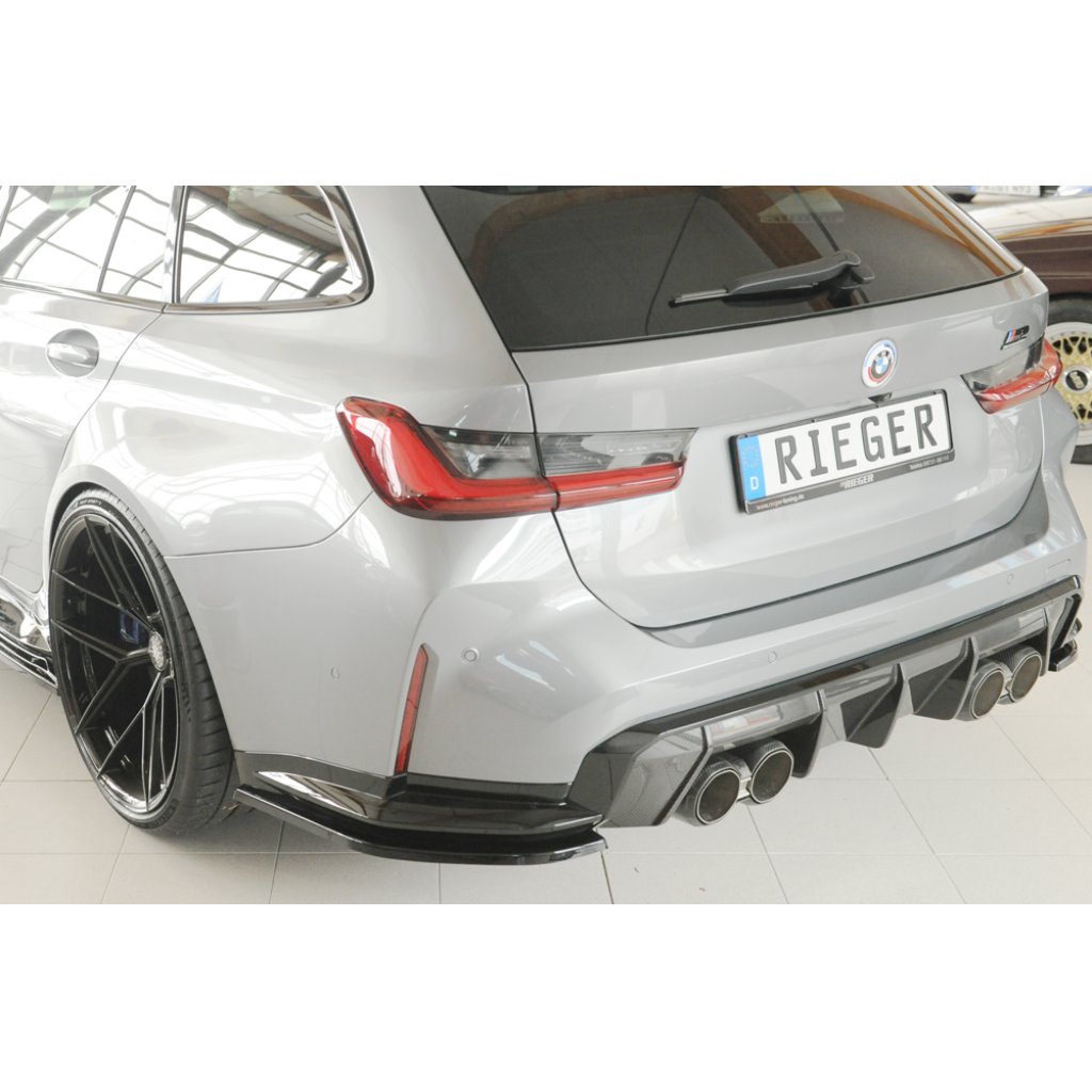 Rieger spoiler pod zadní nárazník na levé straně pro BMW Řada 3 G80 M3 CS G34MKS sedan r.v. 01/23-, plast ABS lakovaný do černé lesklé barvy