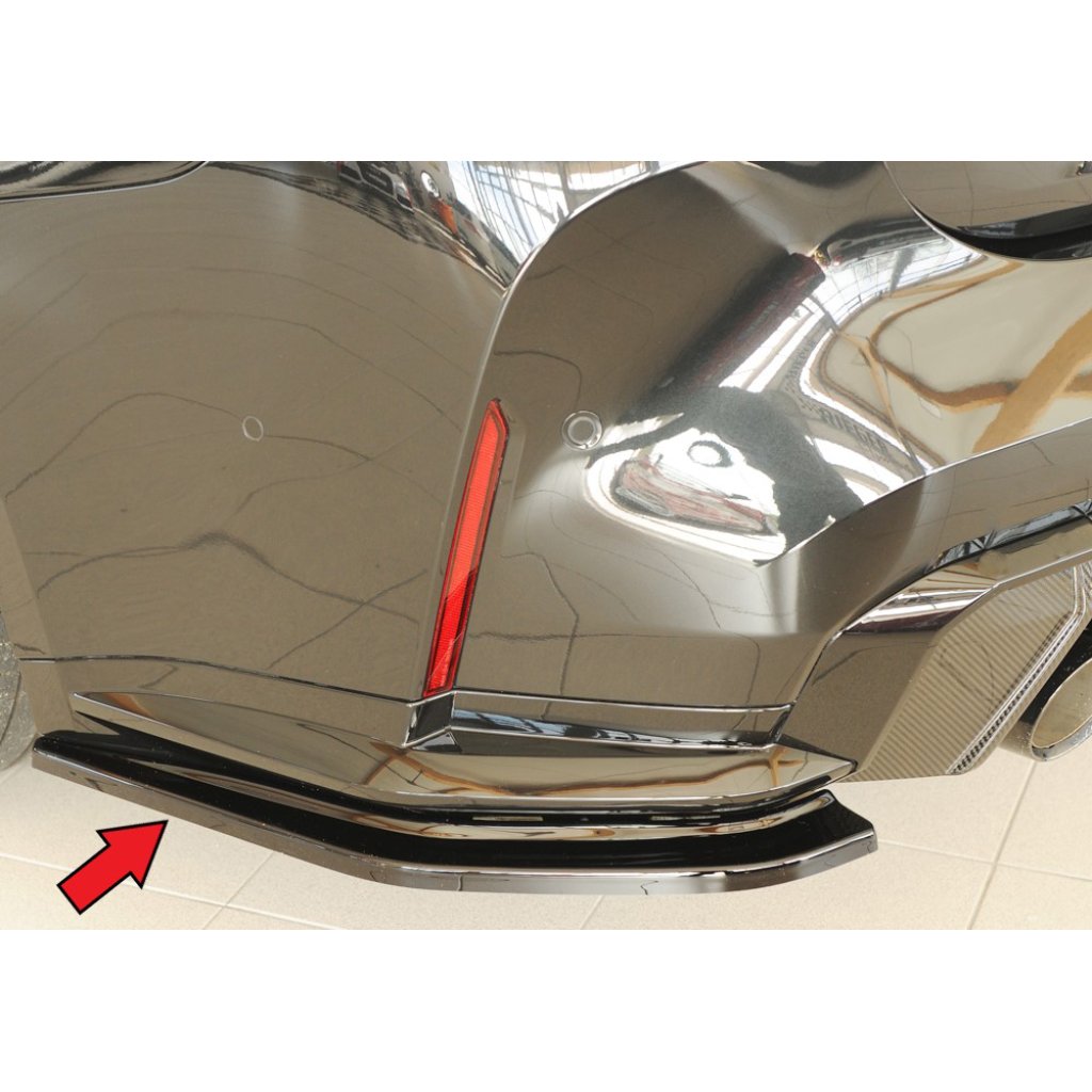 Rieger spoiler pod zadní nárazník na levé straně pro BMW Řada 4 G82 M4 CSL G34MKS kupé r.v. 07/22-, plast ABS lakovaný do černé lesklé barvy