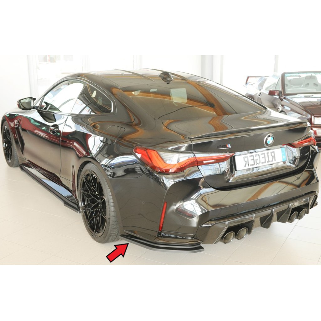 Rieger spoiler pod zadní nárazník na levé straně pro BMW řada 4 G83 M4 kabriolet r.v. 06/21-, plast ABS bez povrchové úpravy