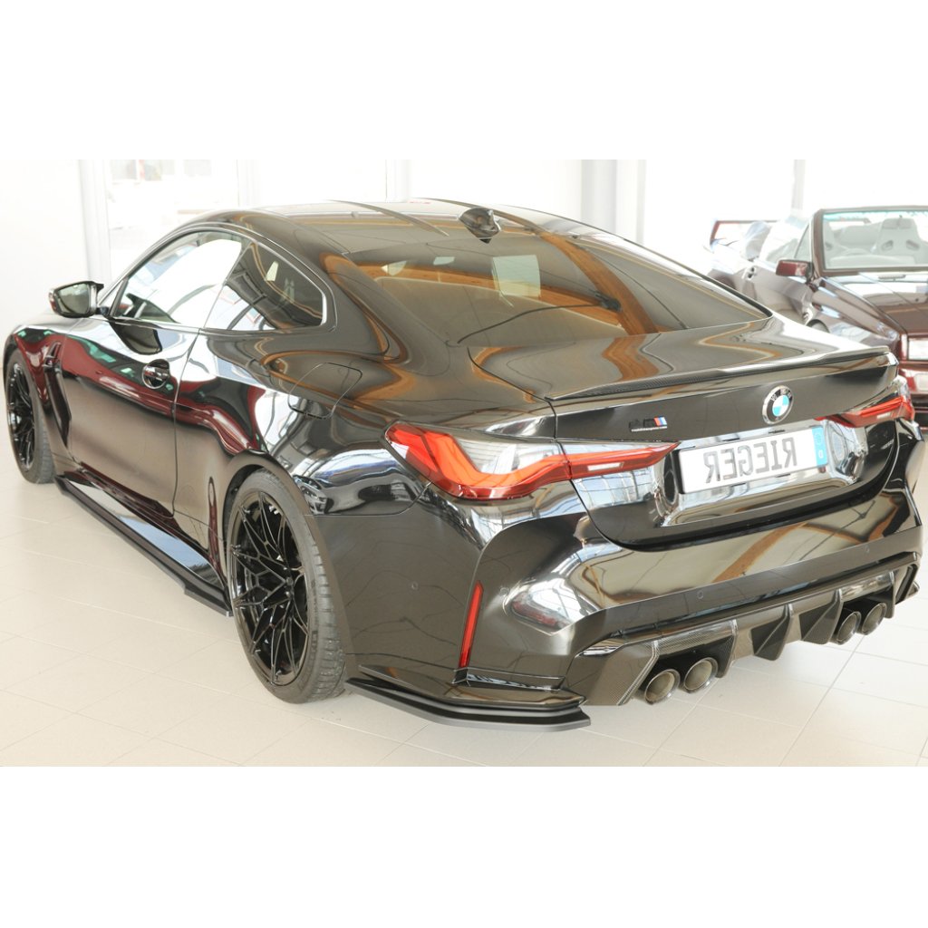 Rieger spoiler pod zadní nárazník na levé straně pro BMW řada 4 G83 M4 kabriolet r.v. 06/21-, plast ABS bez povrchové úpravy